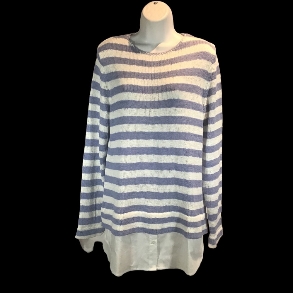 Chadwicks Of Boston Striped Sweater NWT Women’s SZ M Blue/White